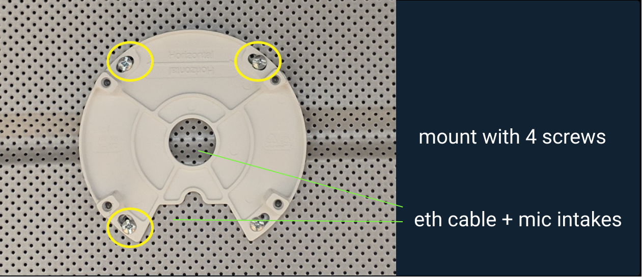 2 drill the 4 screws of the mounting plate to the chosen mounting https://playsight.com